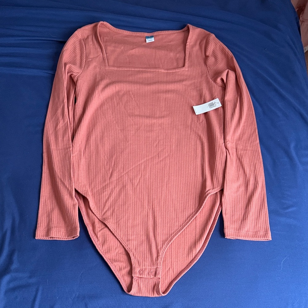 Old Navy Long-Sleeve Square-Neck Rib-Knit Bodysuit for Women